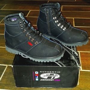 Joe Rocket Rebellion Motorcycle Boots, Black, Size 9